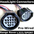 View Item Range Rover L322 2006 on Headlight Connectors PAIR